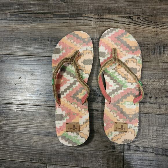 Sanuk Froday Funk Fringe flip flops sandal size 10 - Picture 1 of 7